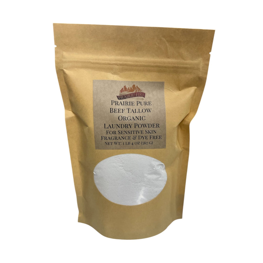 Beef Tallow Organic Laundry Detergent Soap Powder - Made in USA - Fragrance and Dye Free for Sensitive Skin