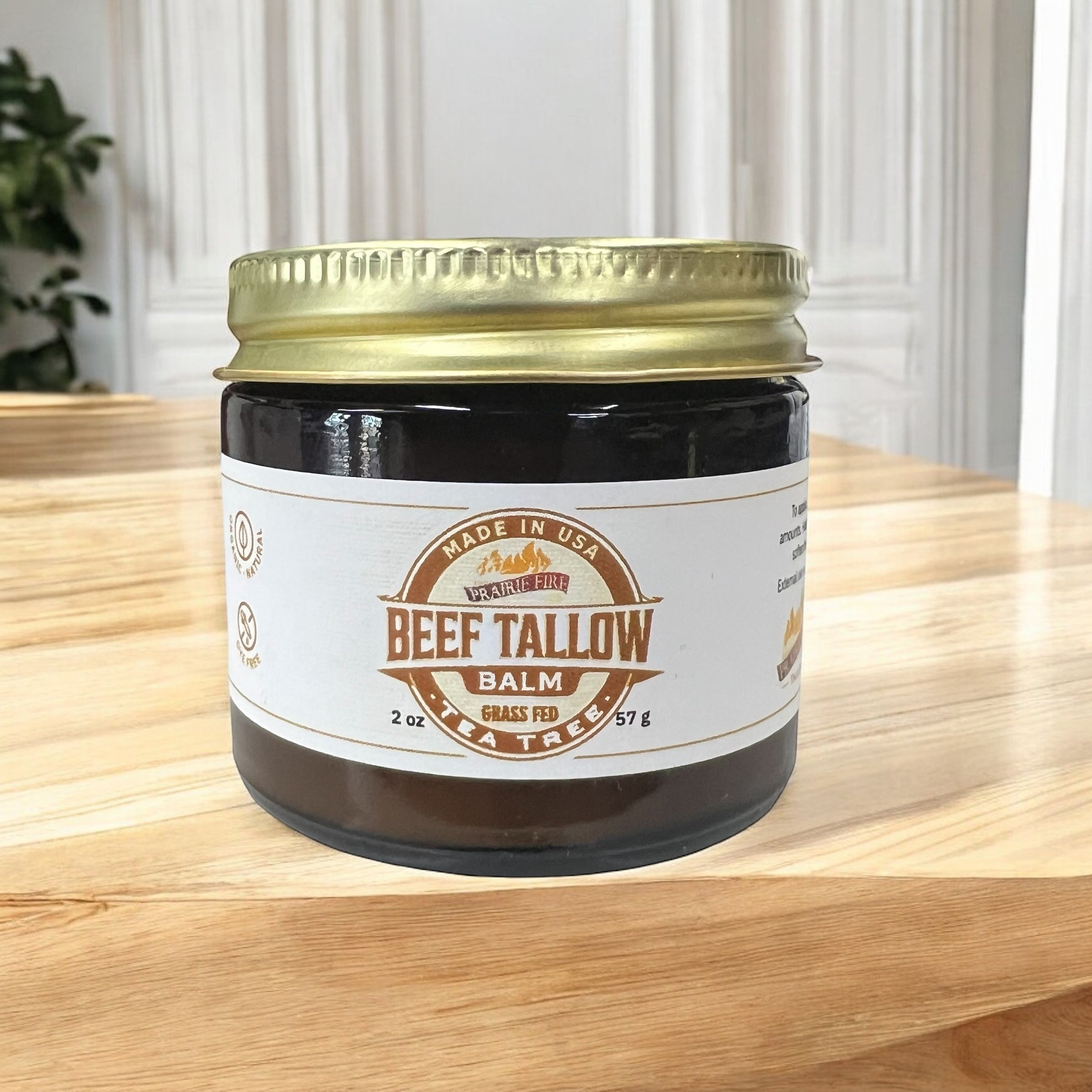 Grass Fed Beef Tallow Balm - 2 oz - Grown and Made in USA - Organic Grass Fed and Finished Tallow - Moisturizing Skin Care
