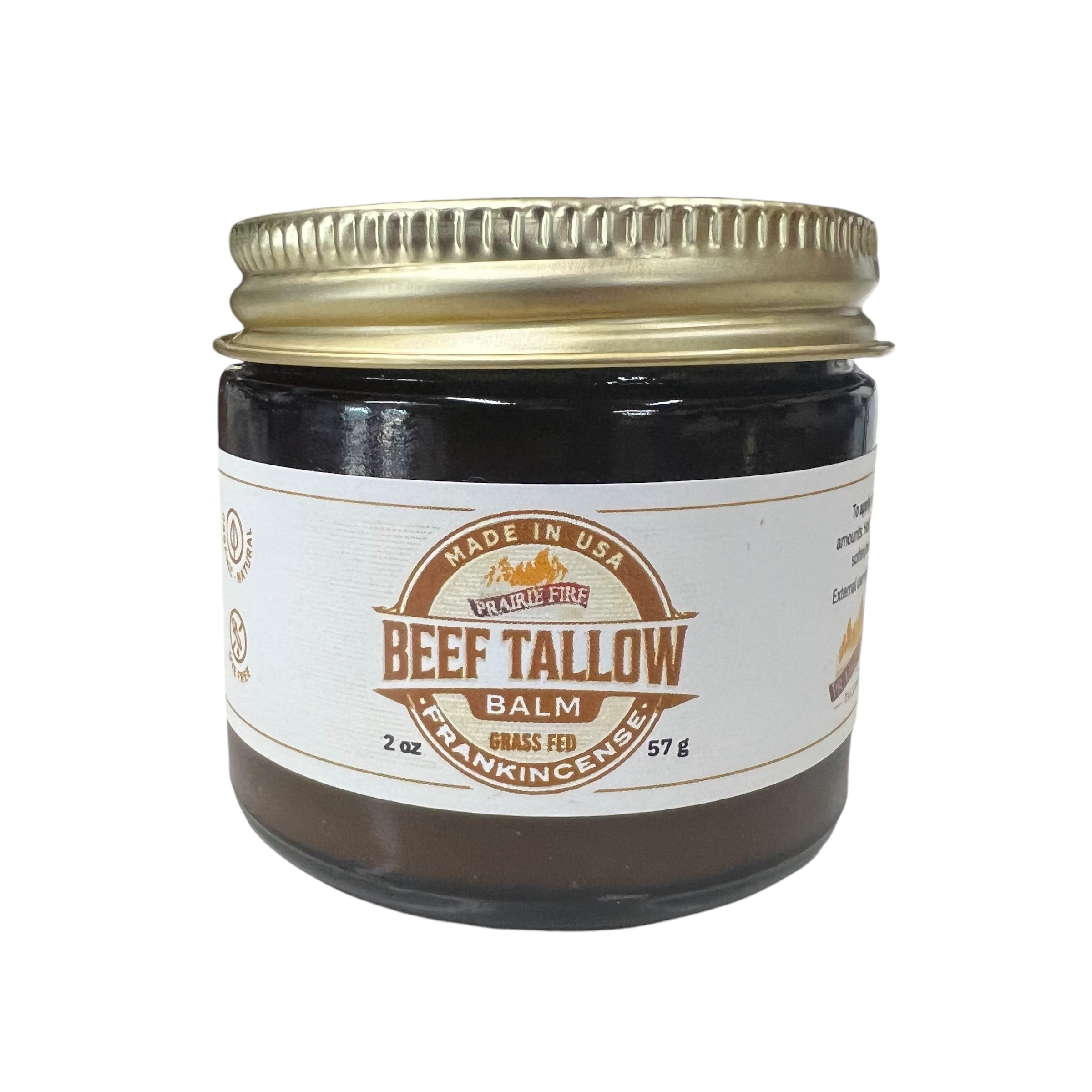 Grass Fed Beef Tallow Balm - 2 oz - Grown and Made in USA - Organic Grass Fed and Finished Tallow - Moisturizing Skin Care
