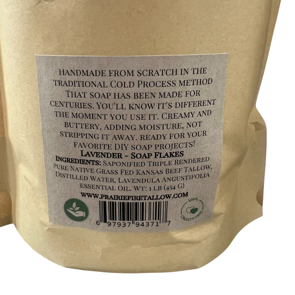 Pure Beef Tallow Soap Flakes - Made in USA - Grass Fed and Finished - Face, Body and Hair - Natural and Organic