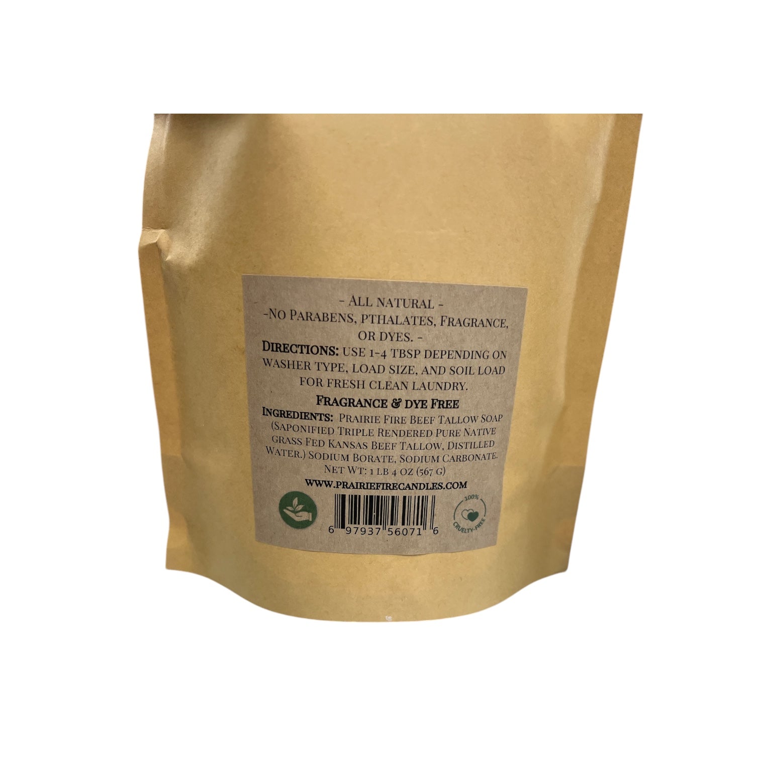 Beef Tallow Organic Laundry Detergent Soap Powder - Made in USA - Fragrance and Dye Free for Sensitive Skin