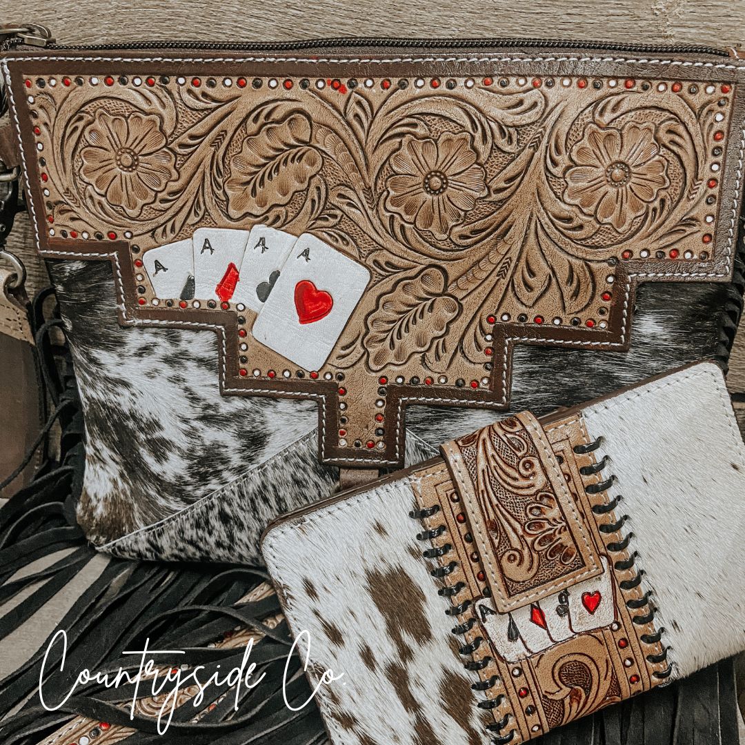 The Gambler Cowhide Fringe Purse