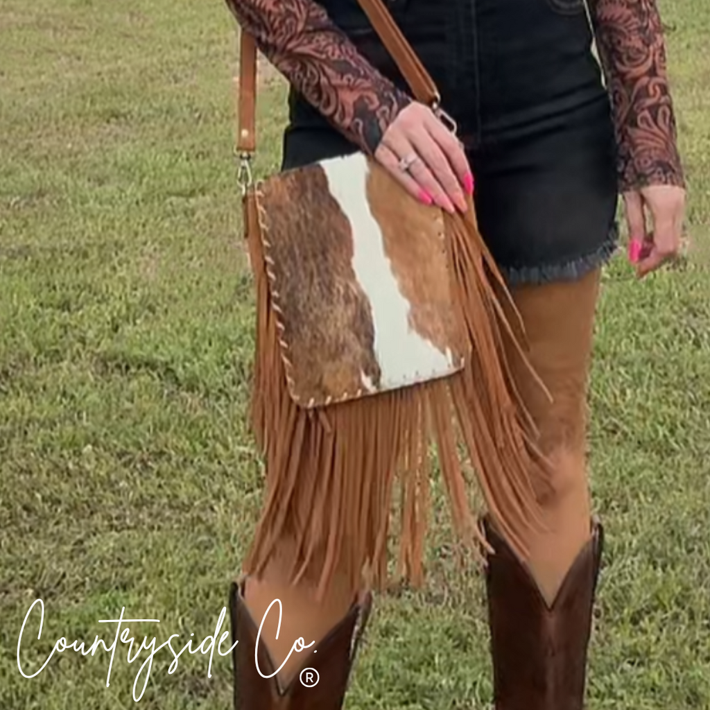 Bessie Cowhide Western Purse