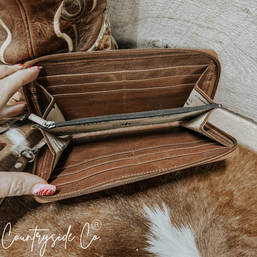 Stockdale Checkered Cowhide Wallet