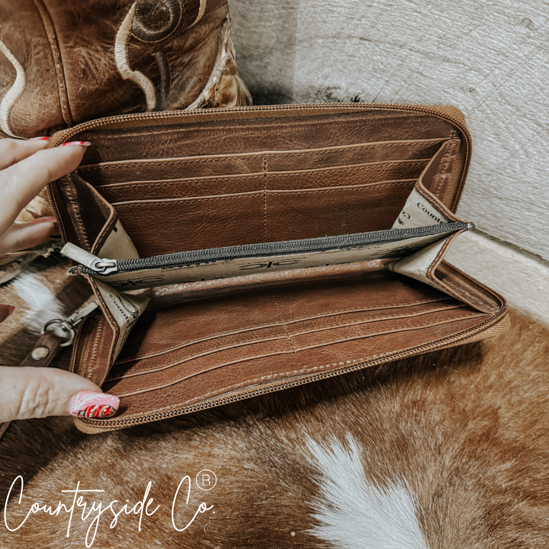 Stockdale Checkered Cowhide Wallet