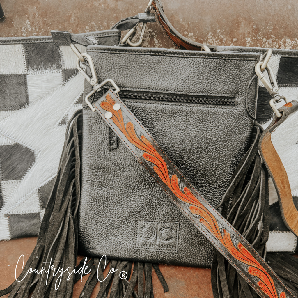 Grit and Glam Stockyards Cowhide Checkered Purse