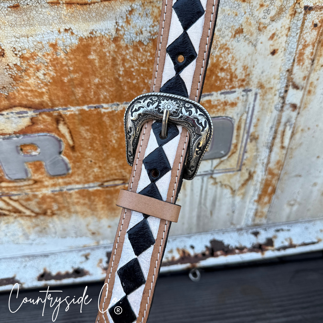 Wild West Leather Checkered Purse Strap