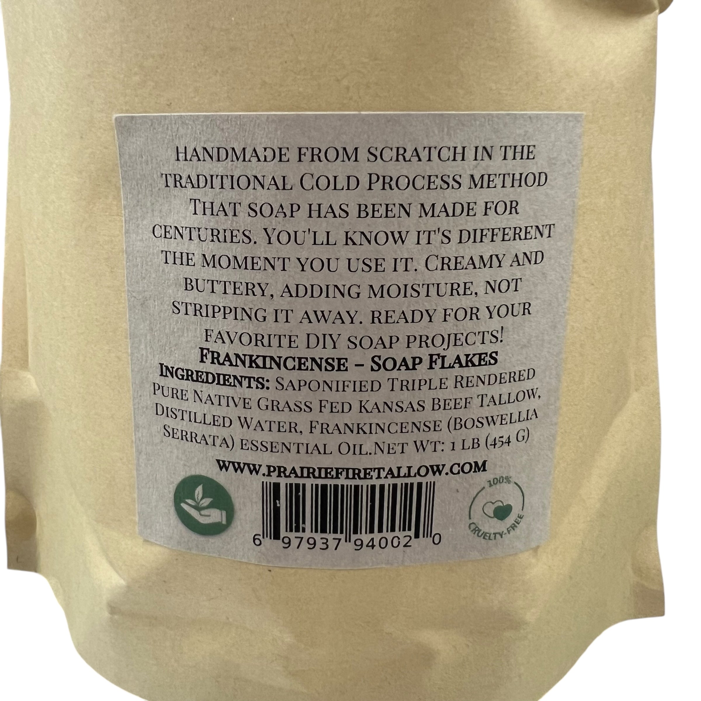 Pure Beef Tallow Soap Flakes - Made in USA - Grass Fed and Finished - Face, Body and Hair - Natural and Organic