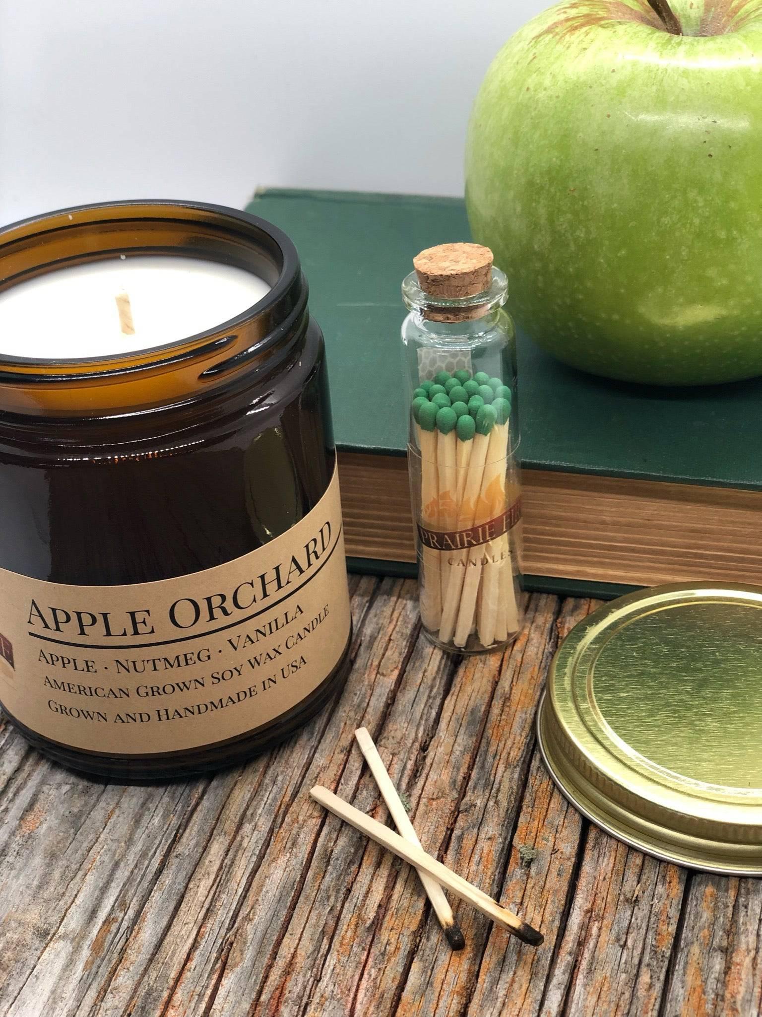 Apple Orchard Soy Wax Candle | 9 oz Amber Apothecary Jar