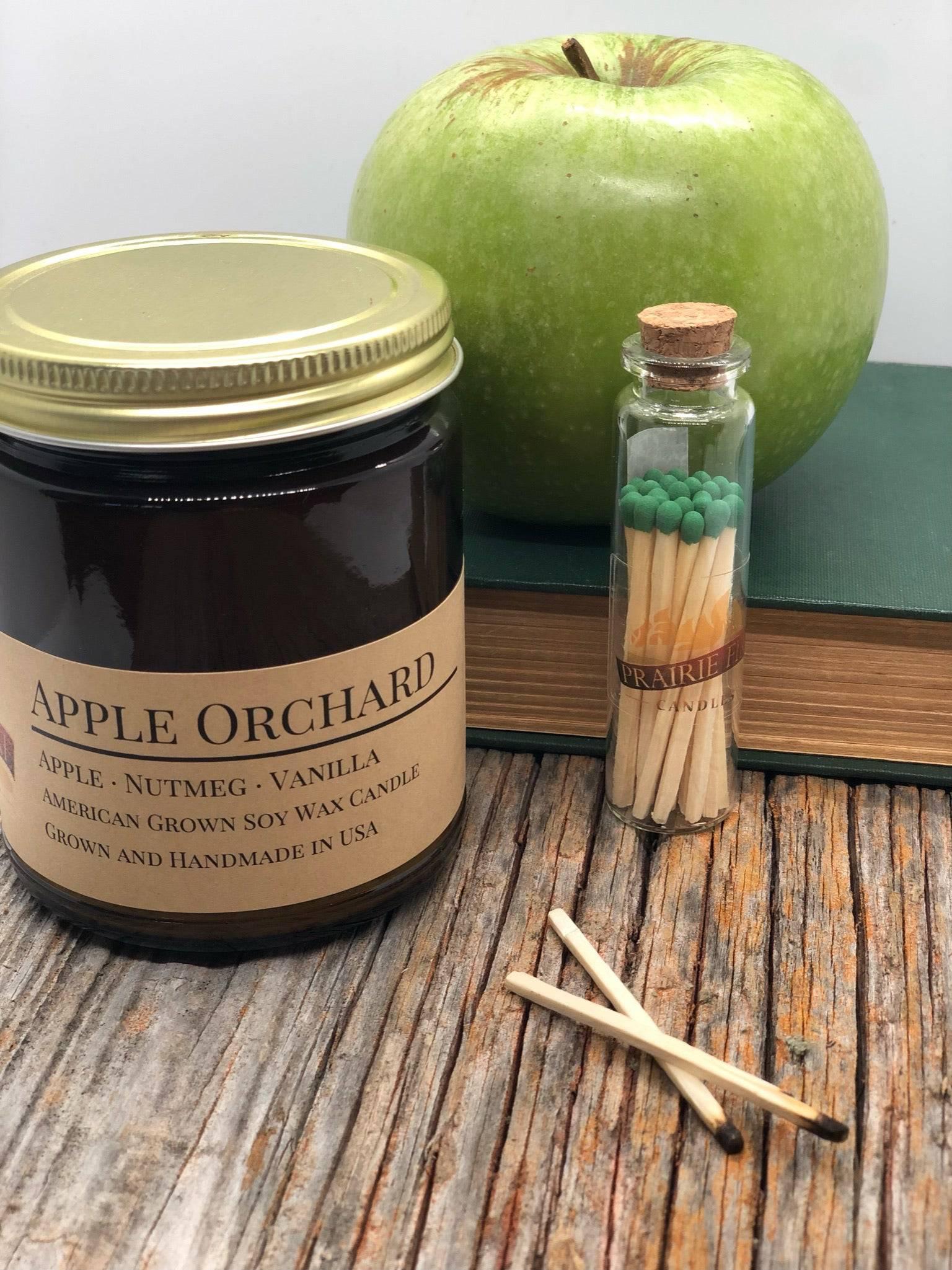 Apple Orchard Soy Wax Candle | 9 oz Amber Apothecary Jar
