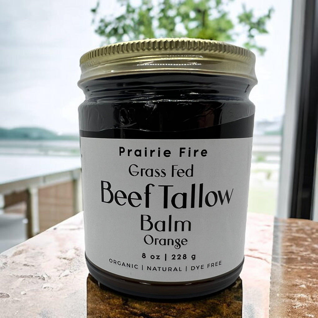 Grass Fed Beef Tallow Balm - 8 oz - Made in USA - Organic Grass Fed and Finished - Moisturizing Skin Care