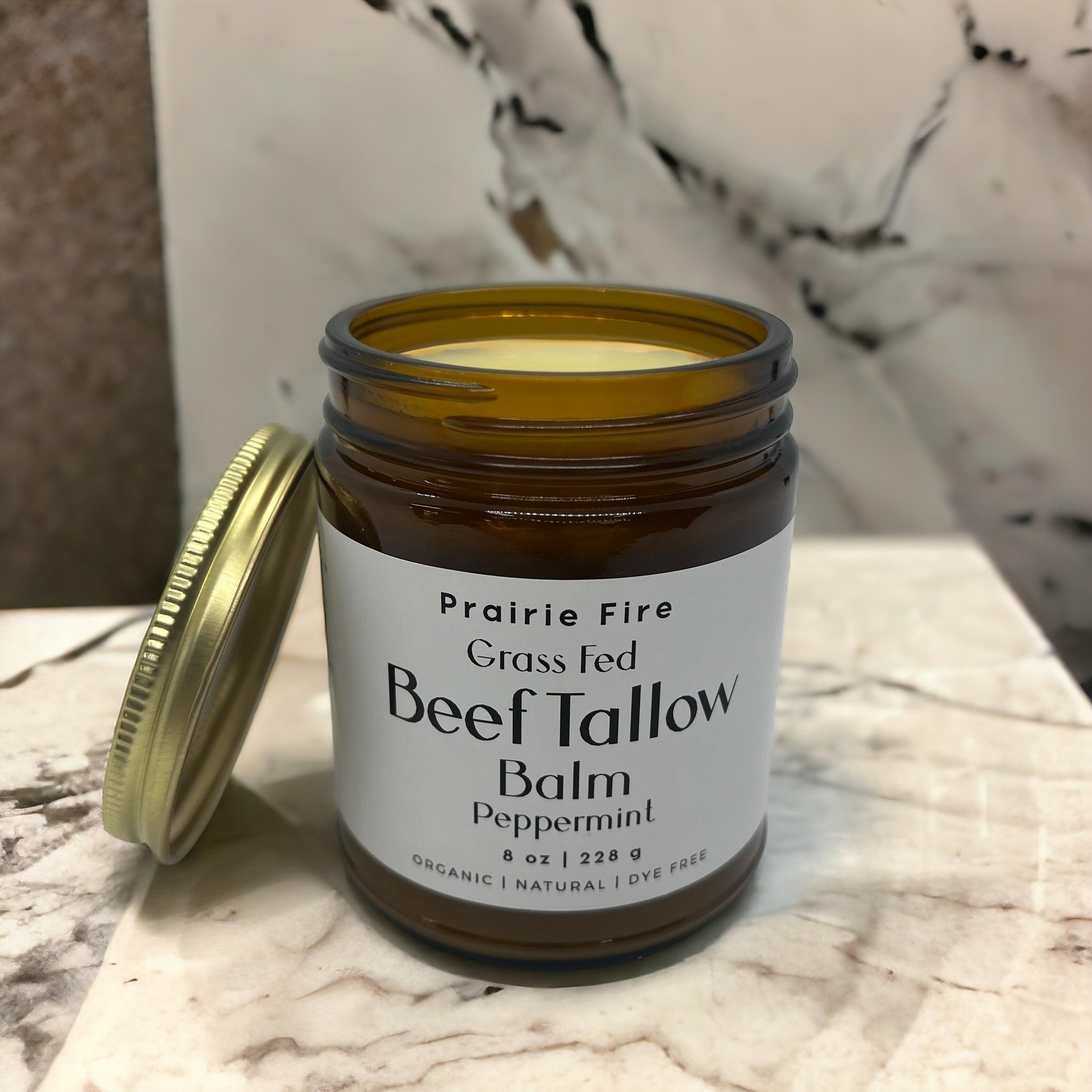 Grass Fed Beef Tallow Balm - 8 oz - Made in USA - Organic Grass Fed and Finished - Moisturizing Skin Care