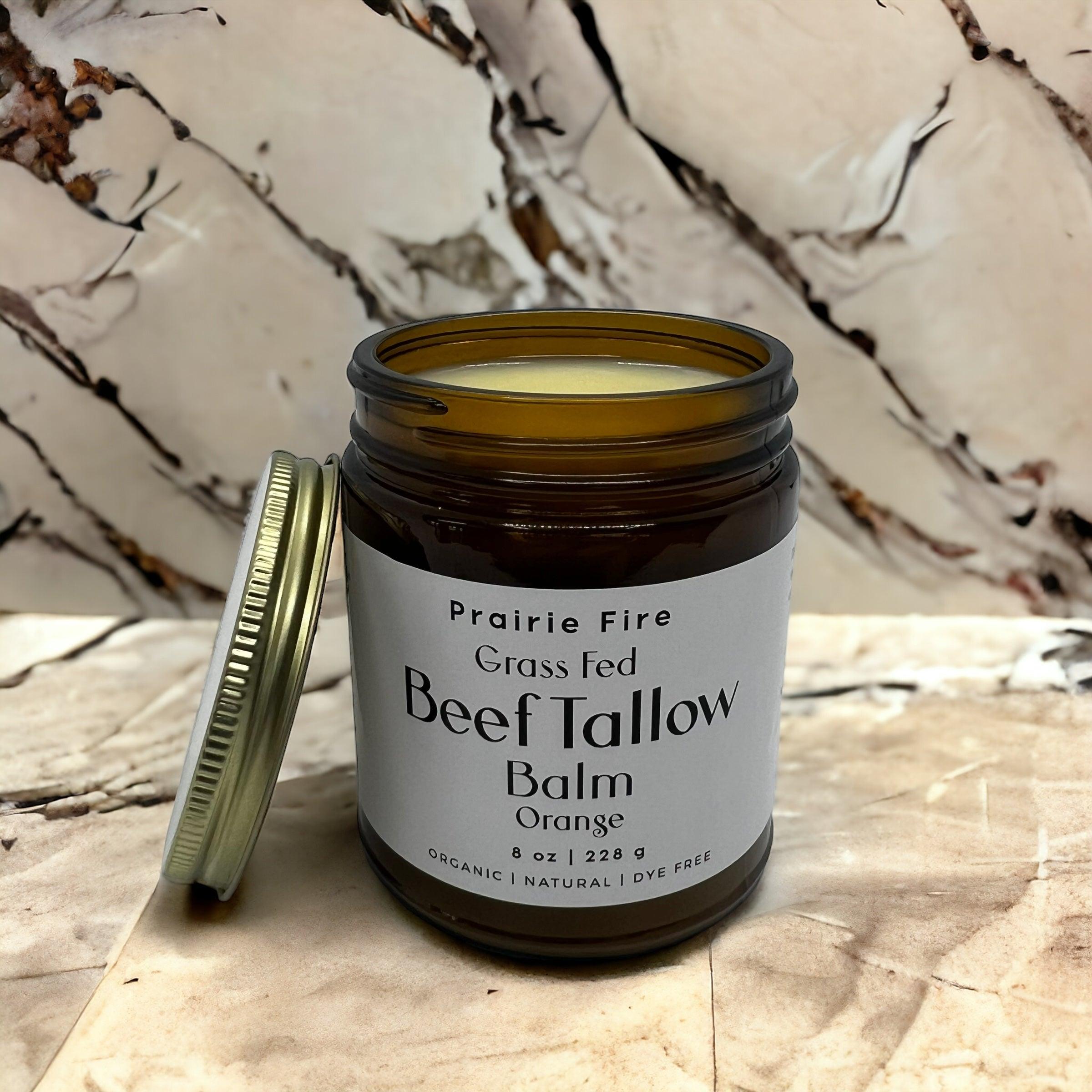 Grass Fed Beef Tallow Balm - 8 oz - Made in USA - Organic Grass Fed and Finished - Moisturizing Skin Care