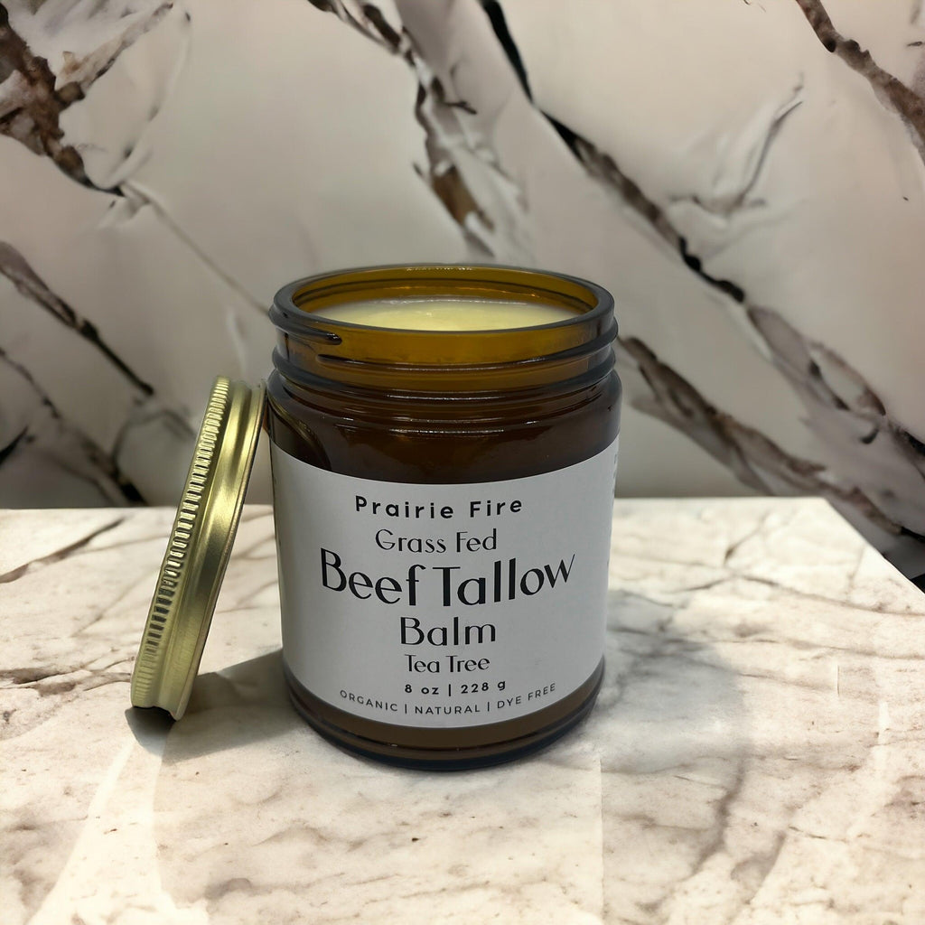 Grass Fed Beef Tallow Balm - 8 oz - Made in USA - Organic Grass Fed and Finished - Moisturizing Skin Care