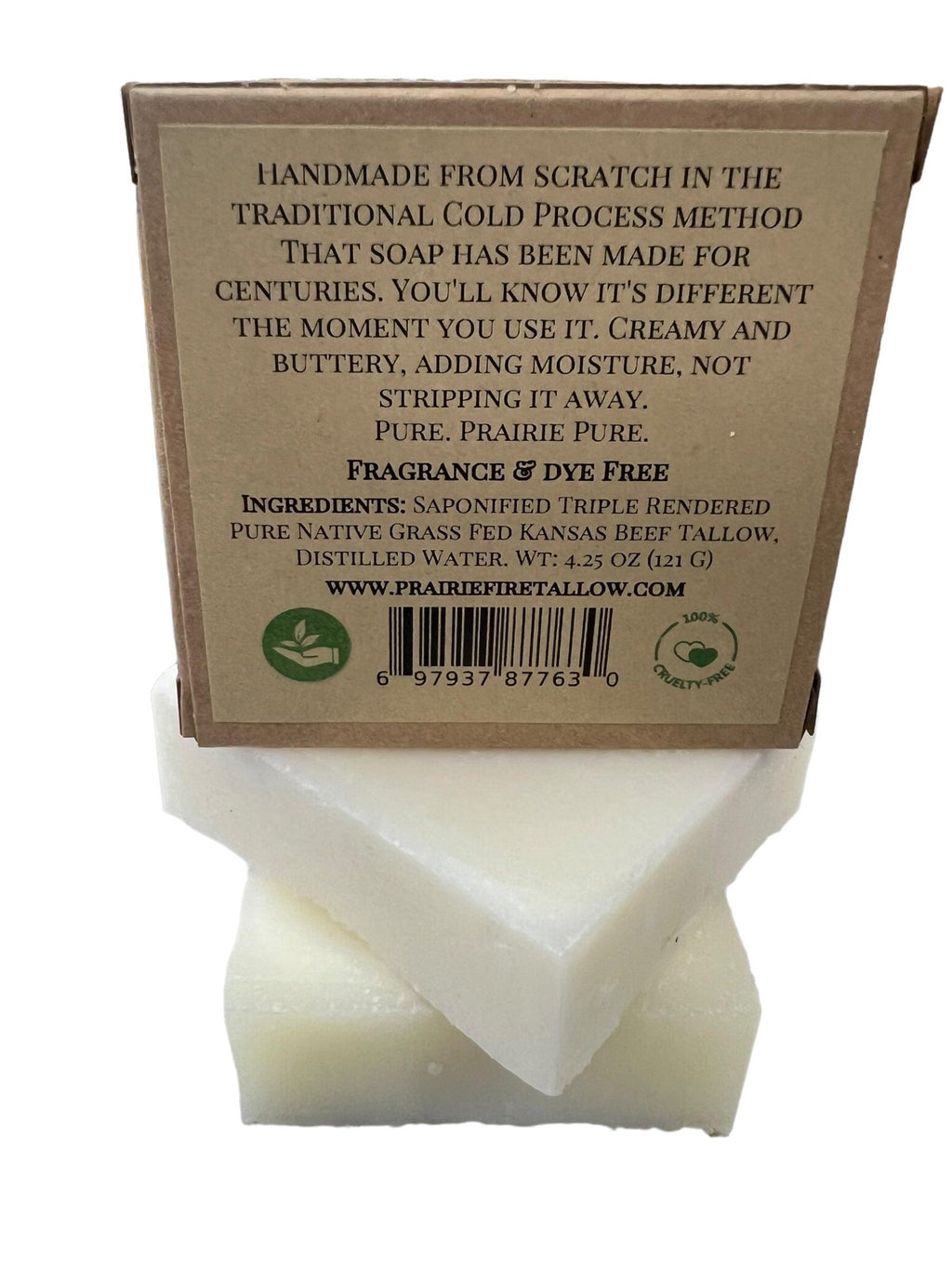 Grass Fed Beef Tallow Soap Bar (3 Pack) – Fragrance Free, Natural & Organic – Moisturizes & Soothes Face, Body & Hair – Handcrafted, Ideal for Sensitive & Dry Skin