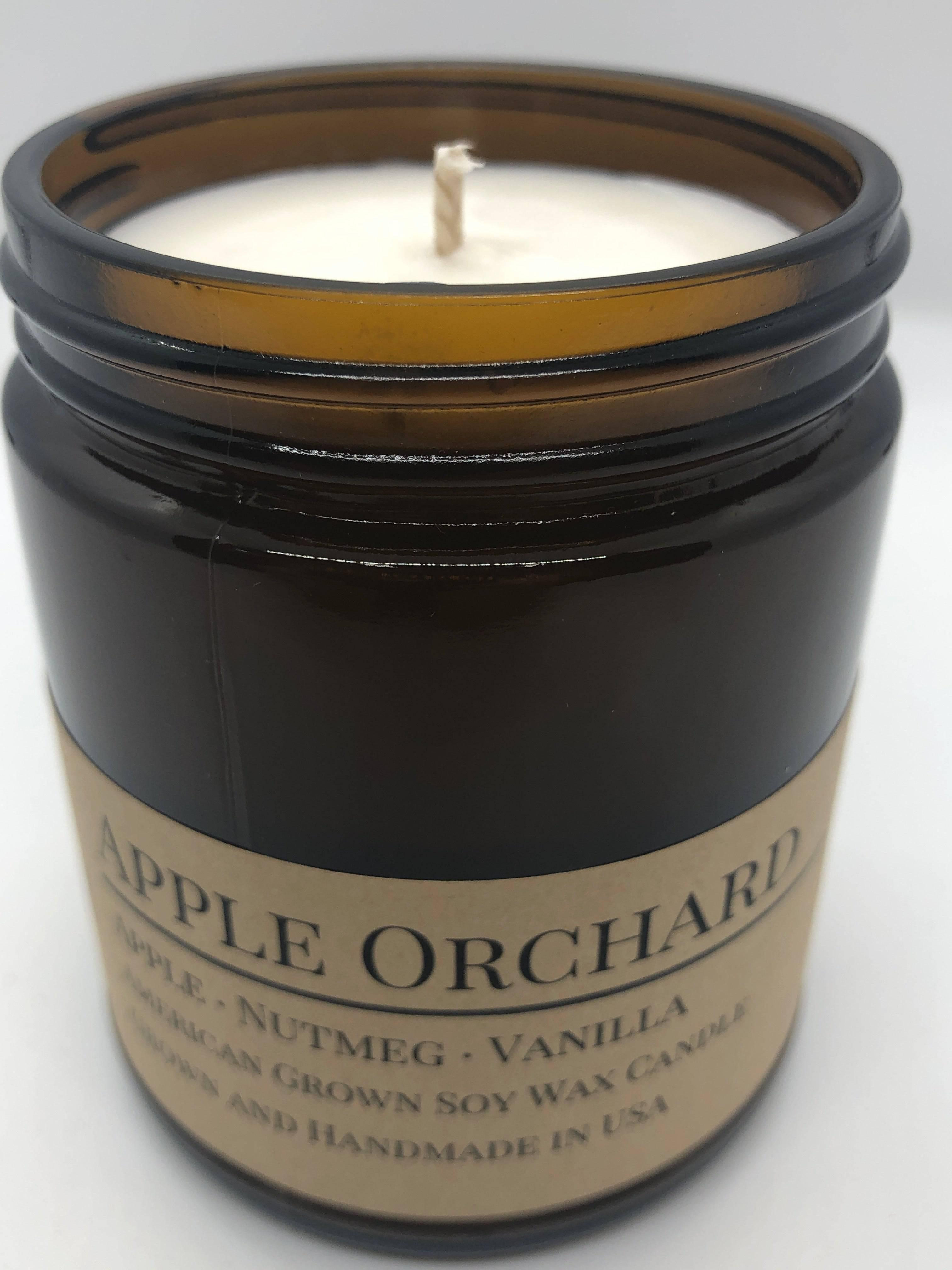 Apple Orchard Soy Wax Candle | 9 oz Amber Apothecary Jar
