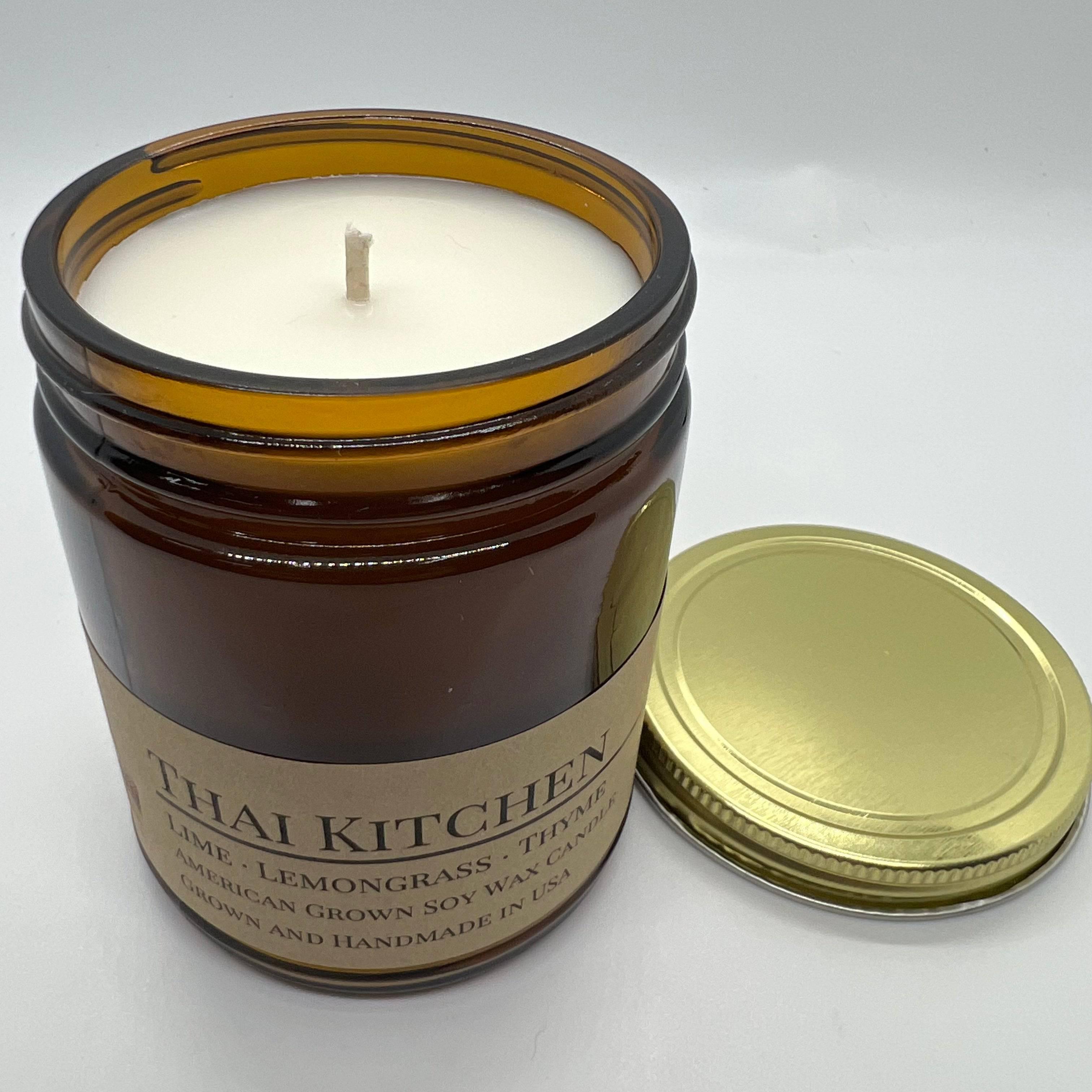 Thai Kitchen Soy Wax Candle | 9 oz Amber Apothecary Jar