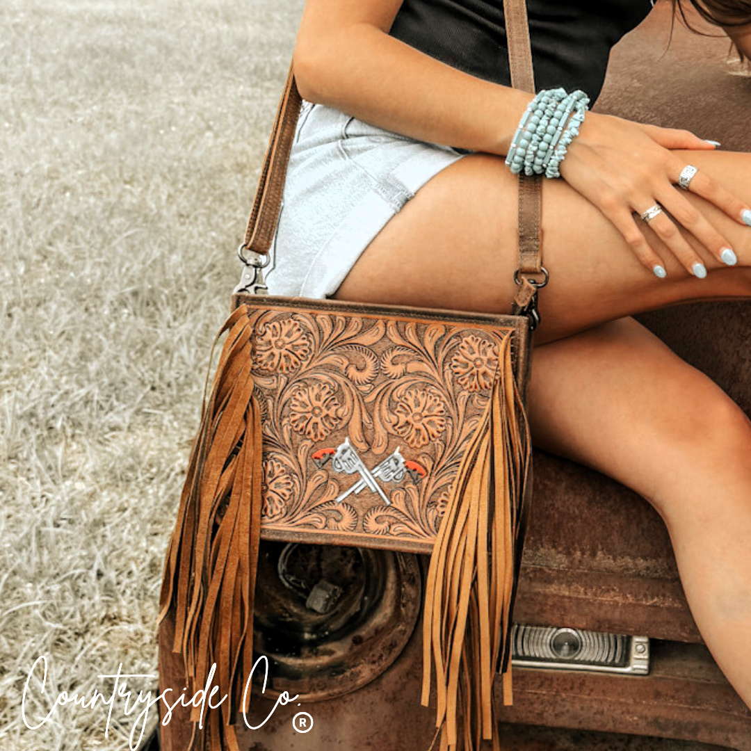 The Desert Duel Tooled Leather Purse by Countryside Co.