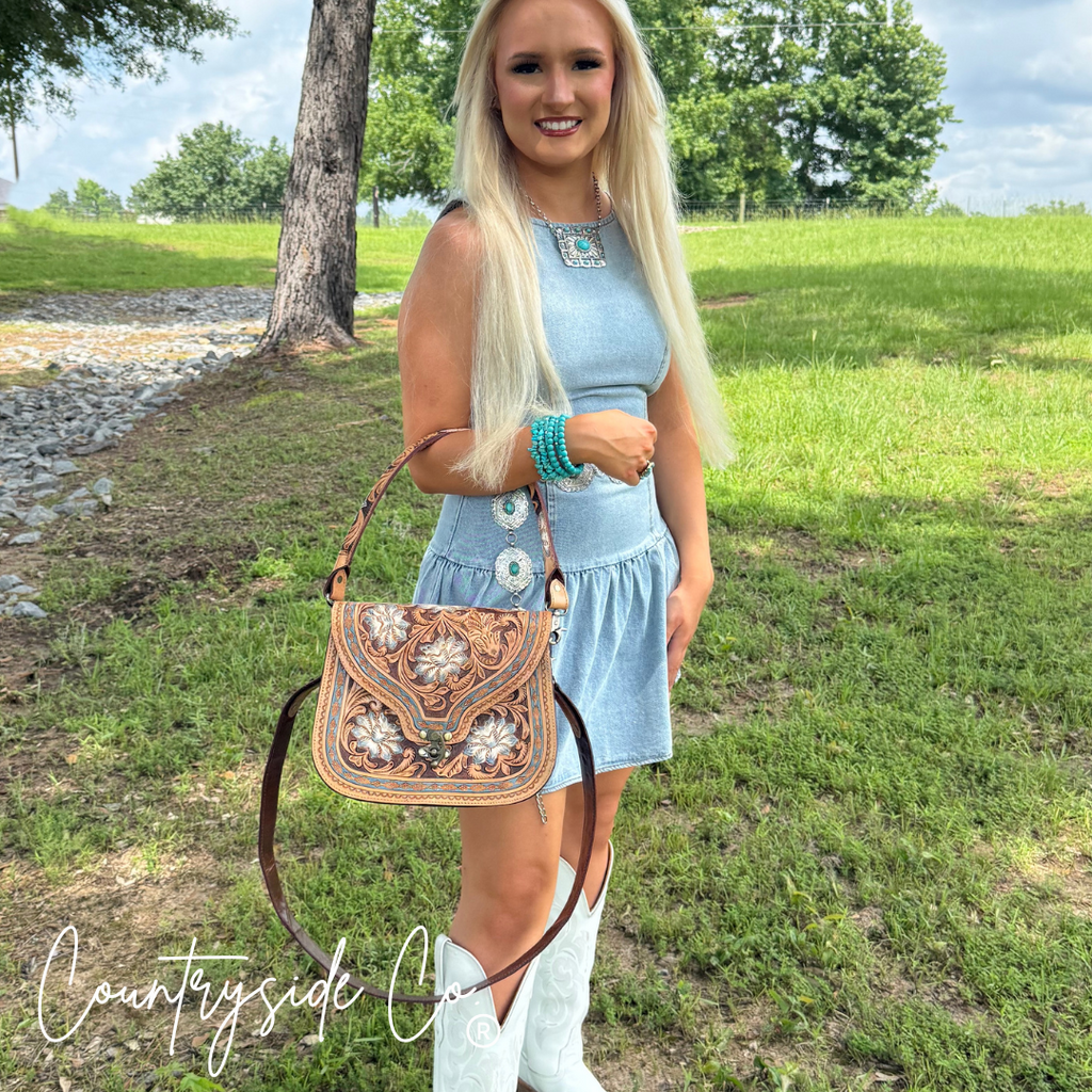 Stella Tooled Leather Concealed Carry Handbag