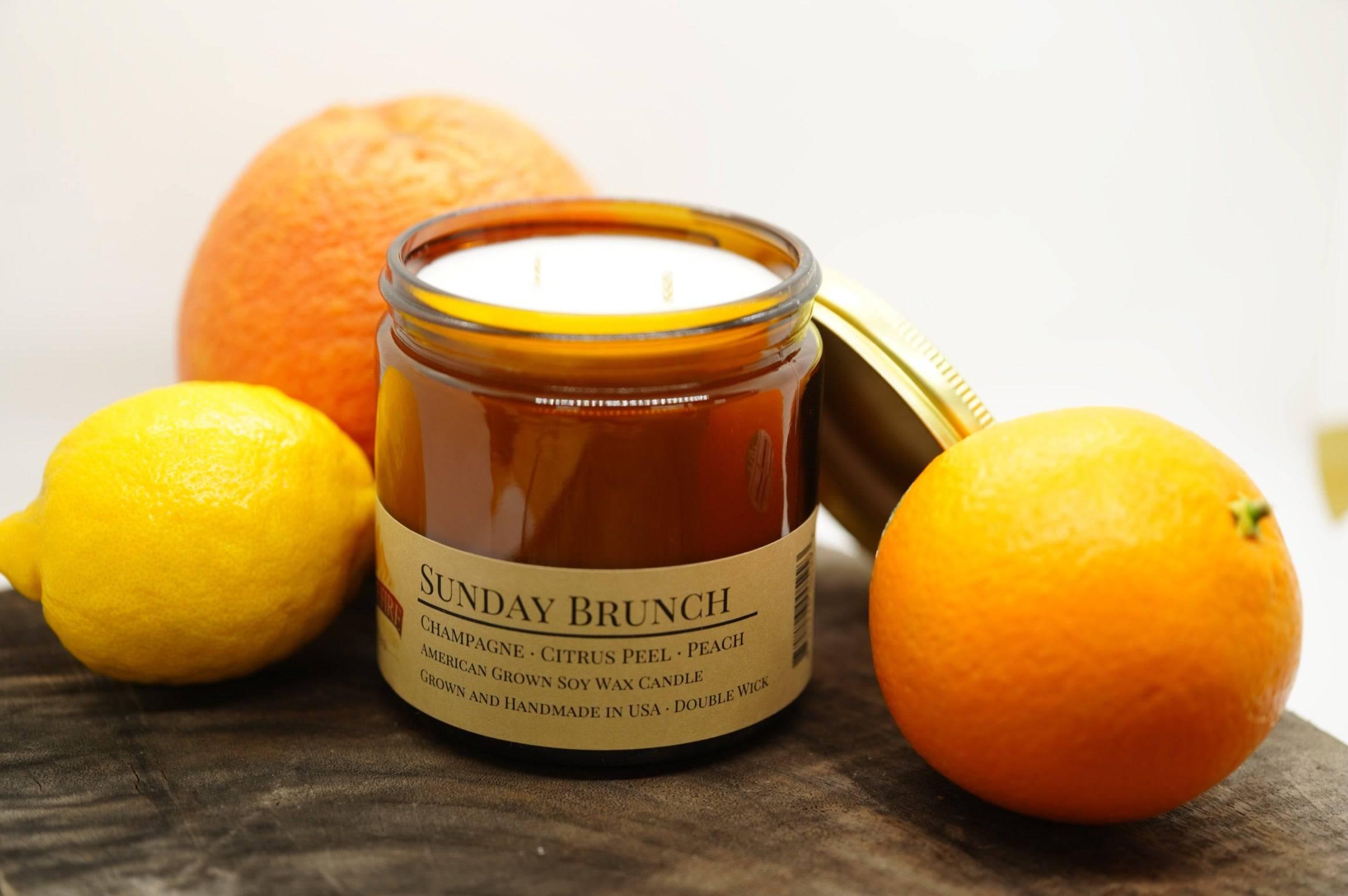 Sunday Brunch Soy Wax Candle | 16 oz Double Wick Amber Apothecary Jar