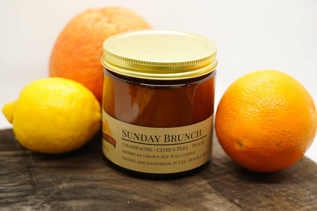 Sunday Brunch Soy Wax Candle | 16 oz Double Wick Amber Apothecary Jar